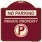 Signmission No Parking Private Property W/ No Parking Heavy-Gauge Aluminum Sign, 18" x 18", BU-1818-23799 A-DES-BU-1818-23799 - alternate 1
